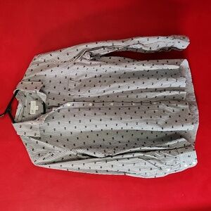 Gap Women's Striped Long Sleeve Blouse Fitted Boyfriend Shirt Medium